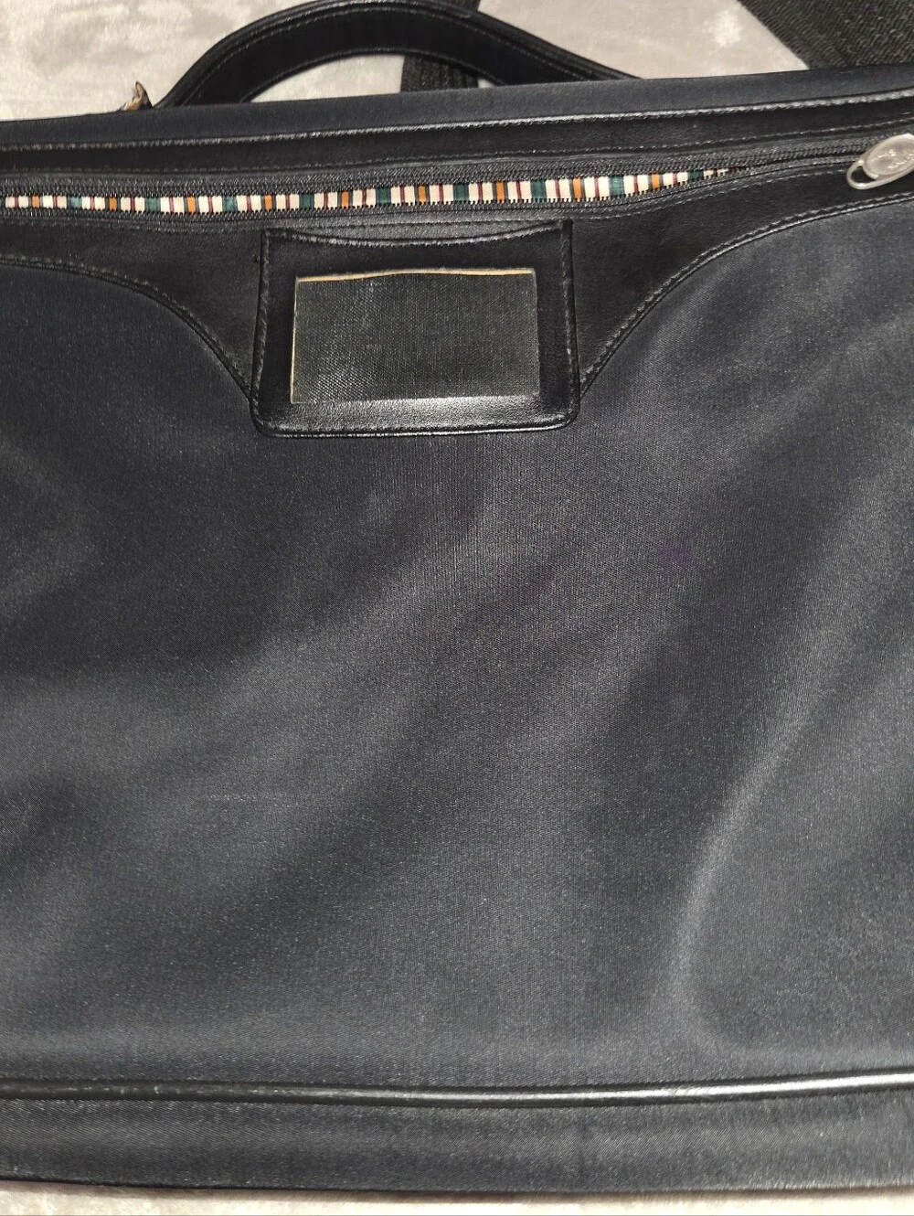 Geoffrey Beene Black Leather Messenger Briefcase Laptop Bag